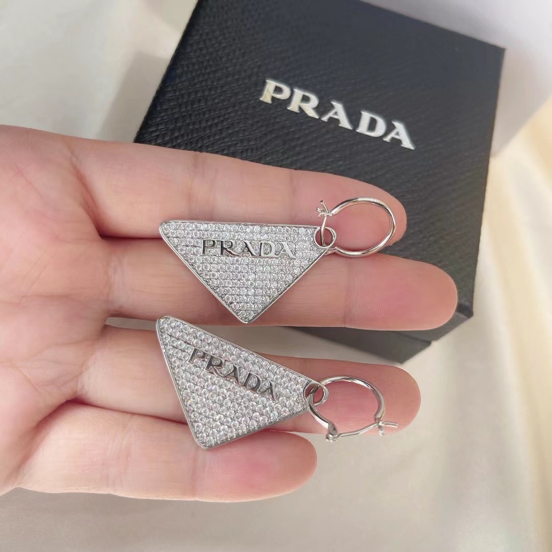 Prada Crystal Logo Jewels Earring - EUR FASHION