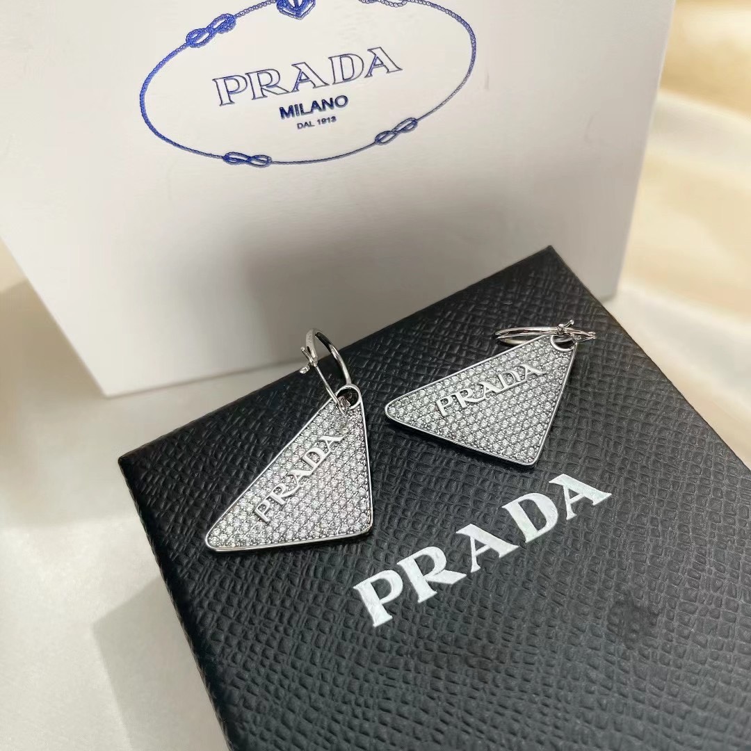 Prada Crystal Logo Jewels Earring - EUR FASHION