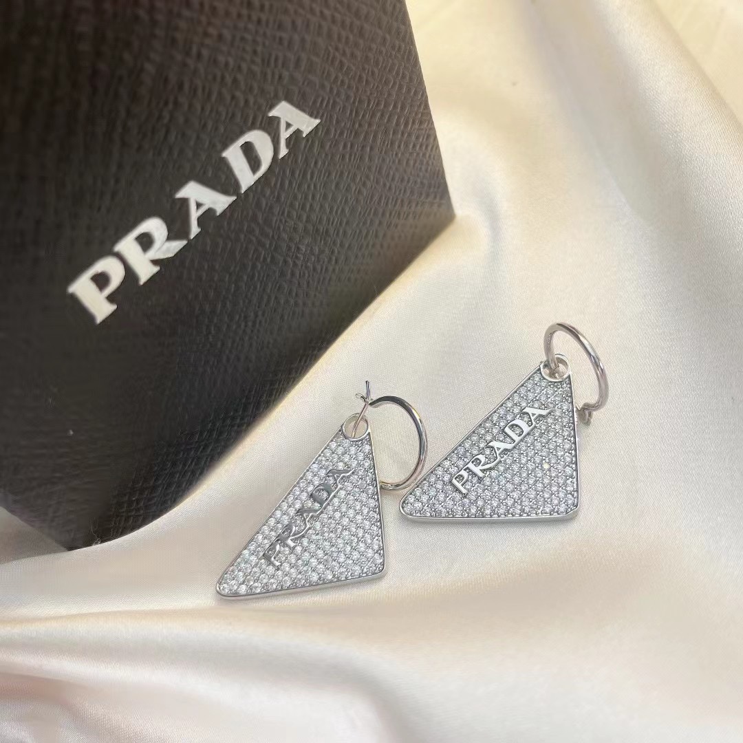 Prada Crystal Logo Jewels Earring - EUR FASHION