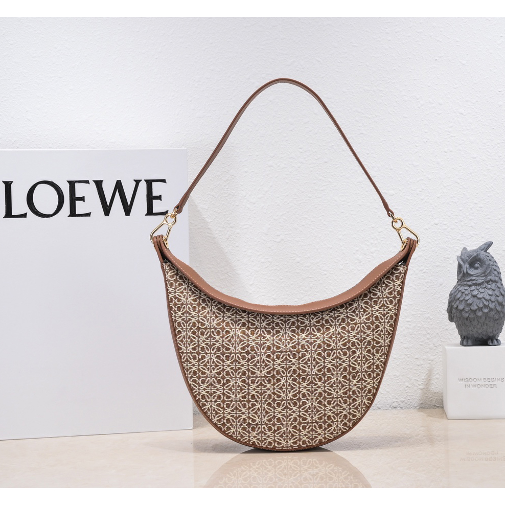 Loewe Luna Bag In Anagram Jacquard And Classic Calfskin(29.5-27-8cm) - EUR FASHION