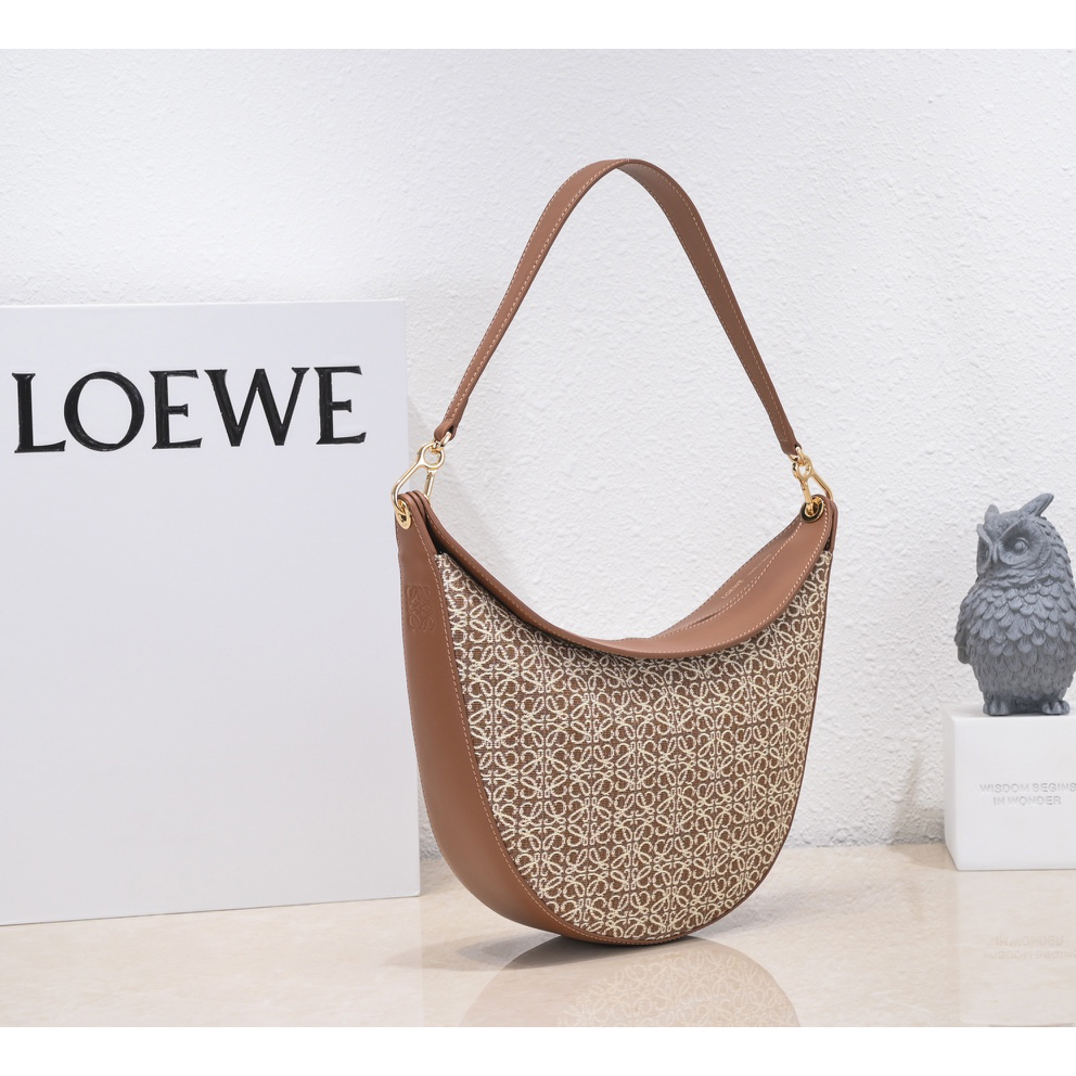 Loewe Luna Bag In Anagram Jacquard And Classic Calfskin(29.5-27-8cm) - EUR FASHION