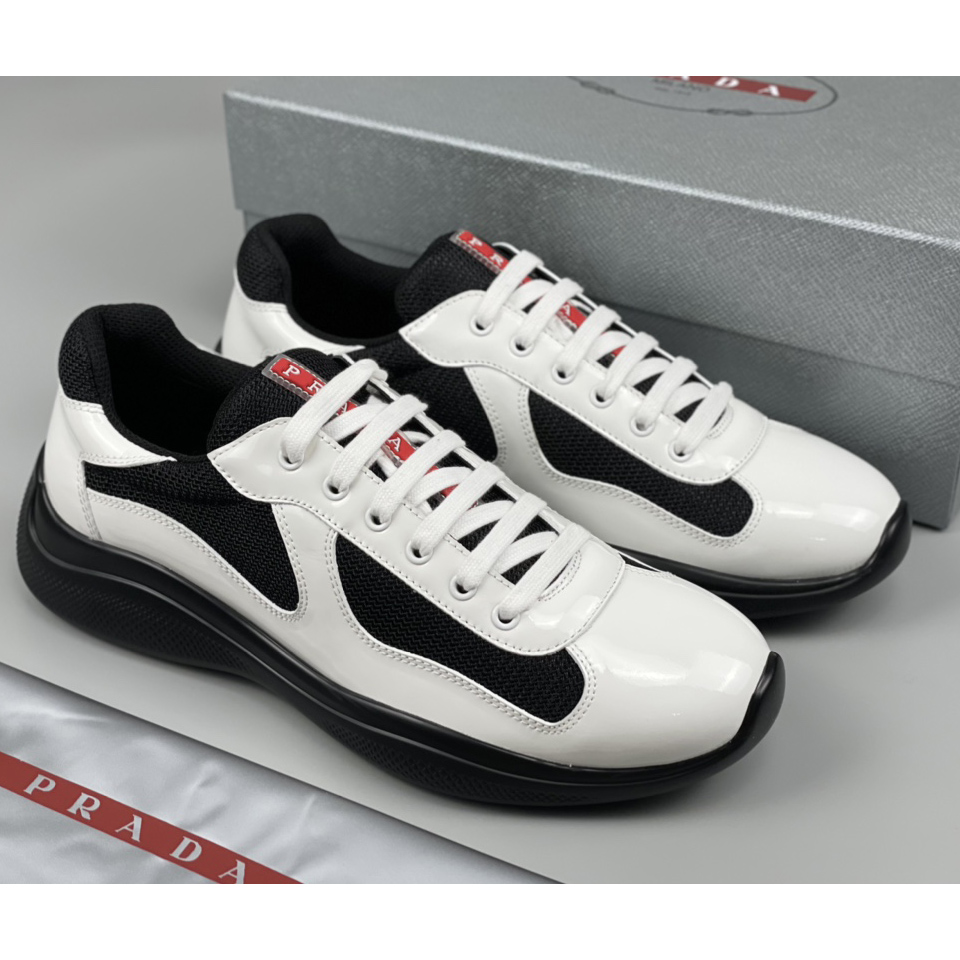 Prada Male America's Cup Sneaker In Black/White - EUR FASHION