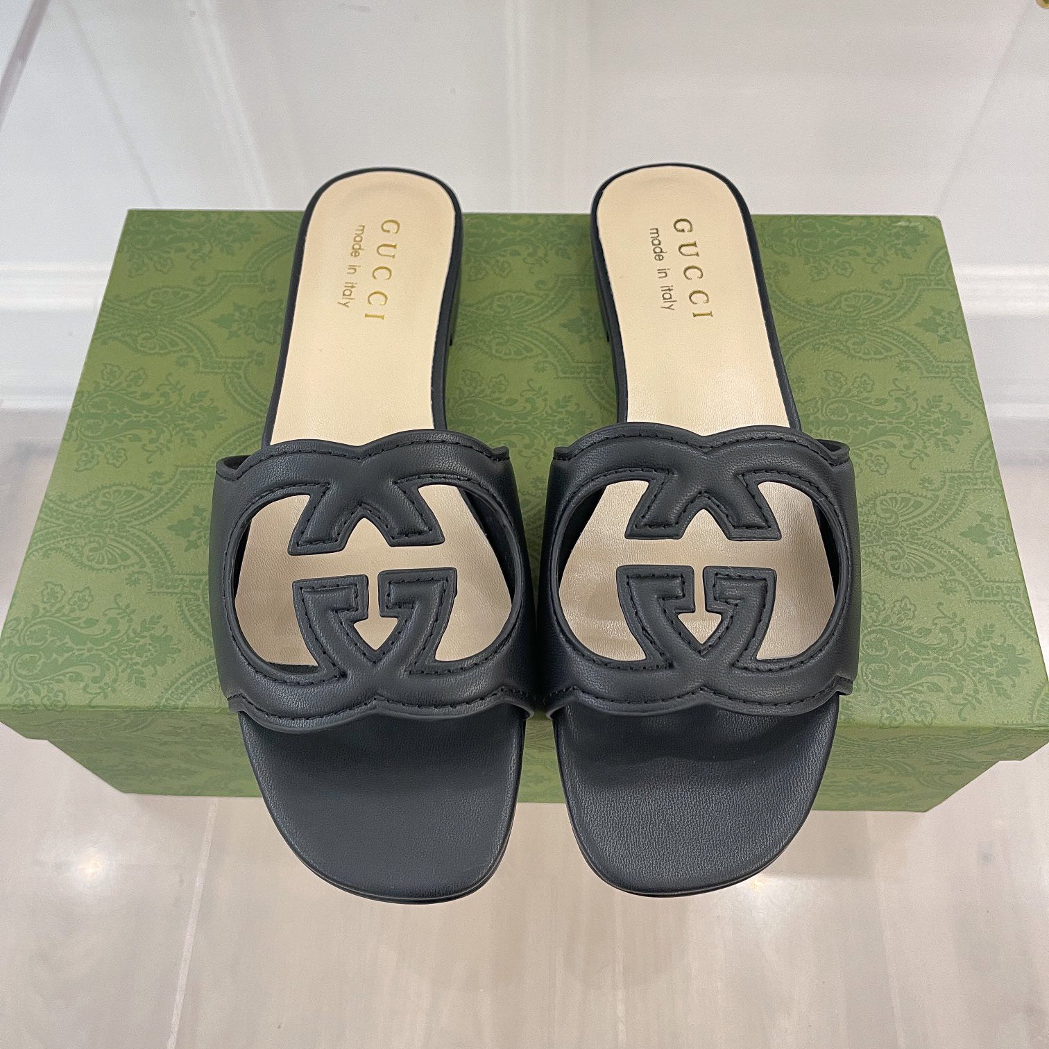 Gucci Women's Interlocking G Cut-Out Slide Sandal - EUR FASHION