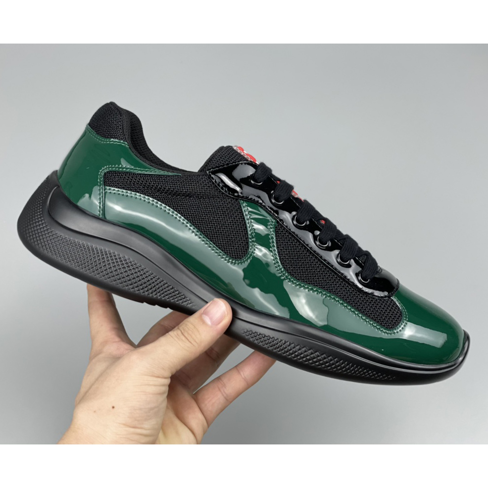 Prada Male America's Cup Sneaker In Bottle Green/Black - EUR FASHION