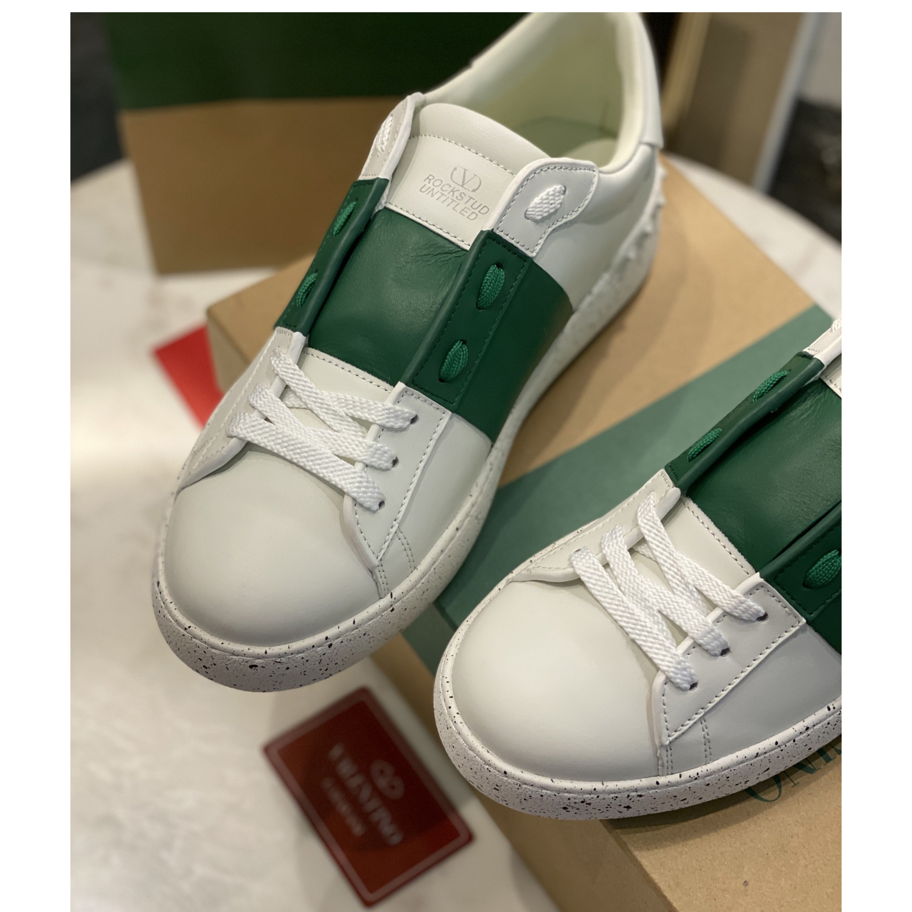 Valenti Open For A Change Sneaker In Bio-Based Material In White/Green - EUR FASHION