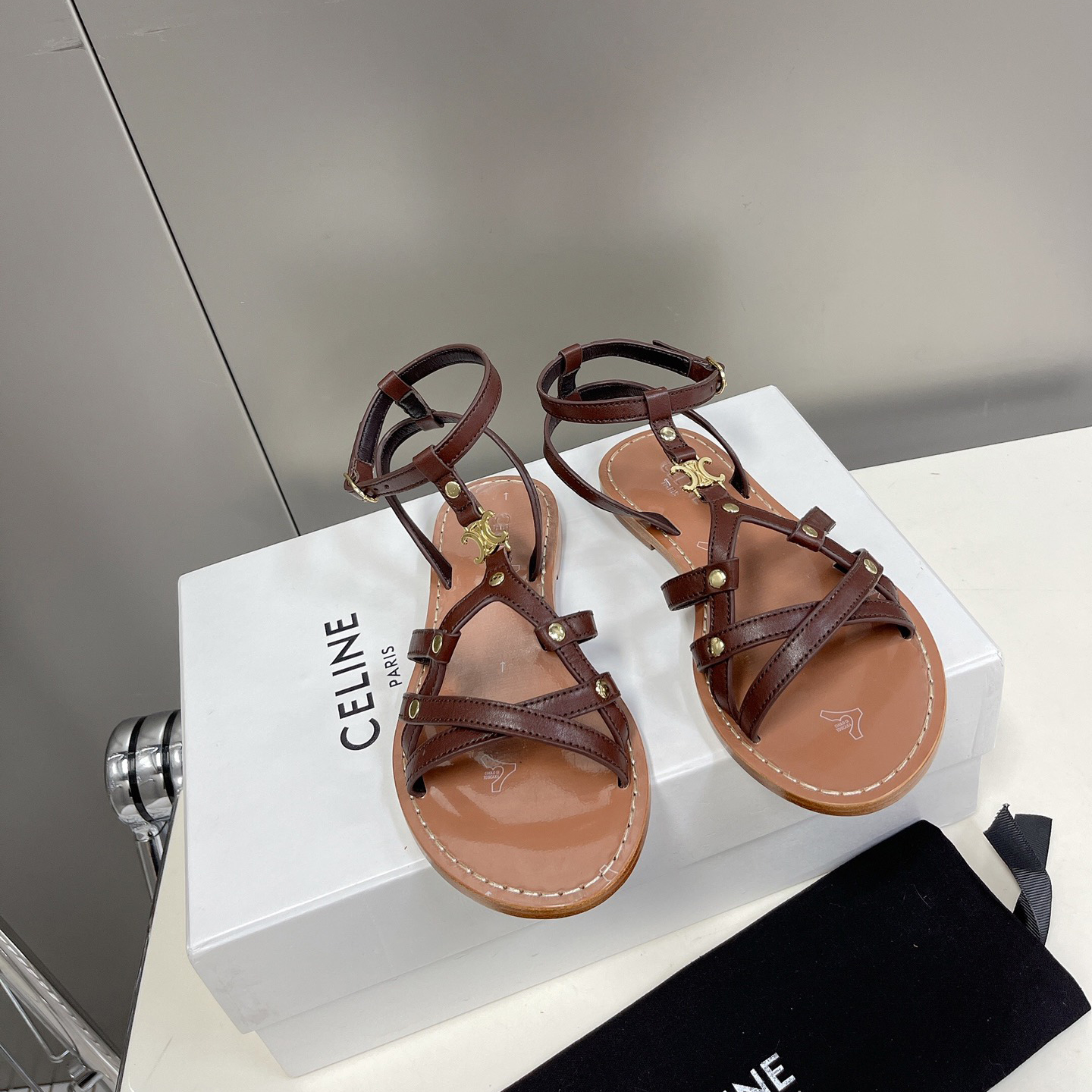 Celine Taillat Triomphe Sandal In Light Brown - EUR FASHION