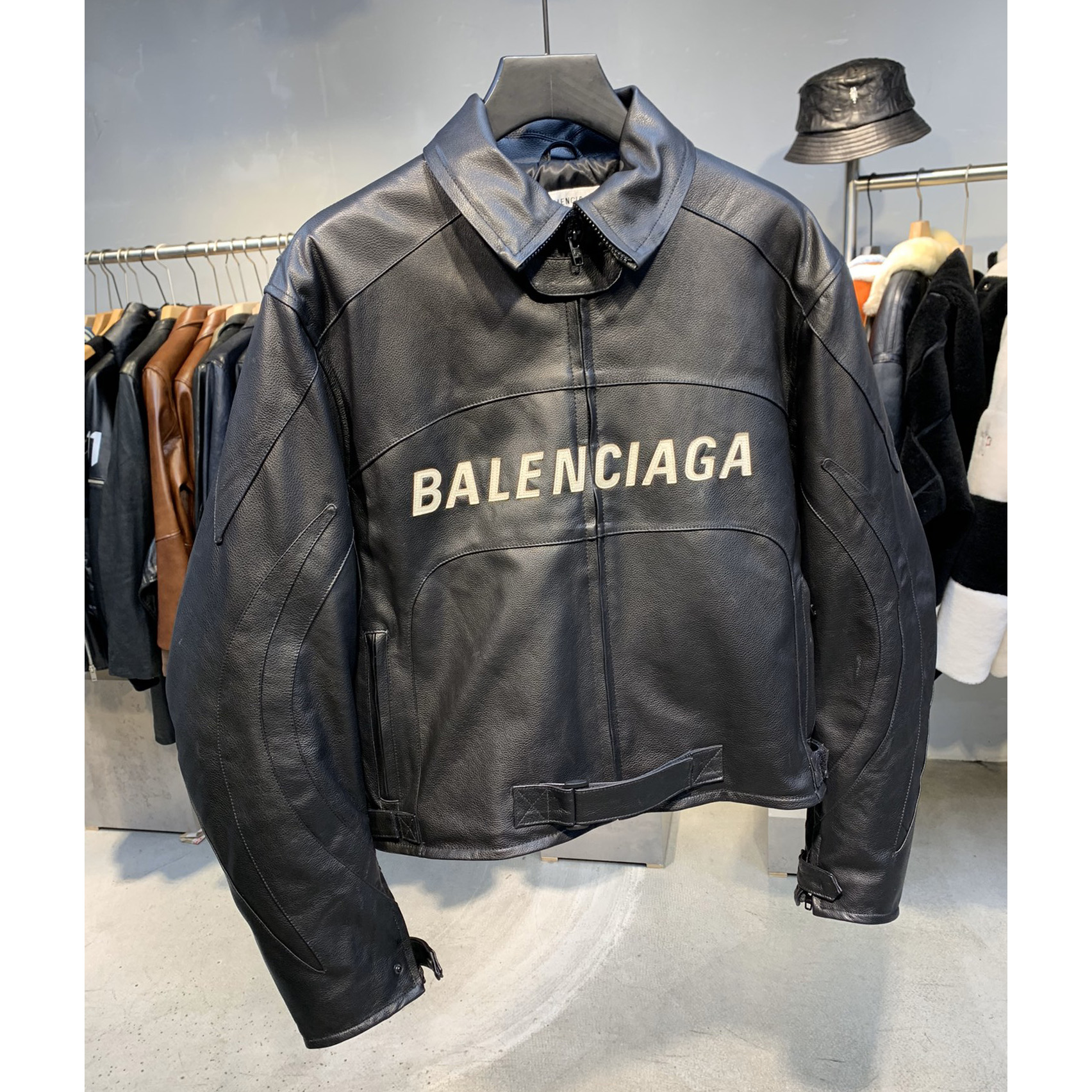 Balenciaga Upcycled Biker Jacket In Black Calfskin - EUR FASHION