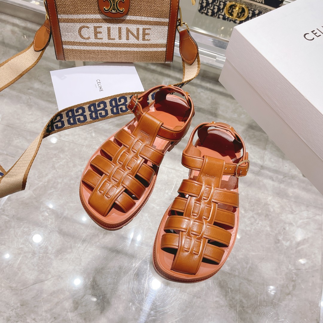 Celine Clea Chunky Sandal  In Calfskin - EUR FASHION