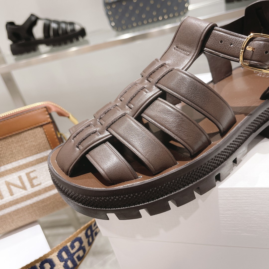 Celine Clea Chunky Sandal  In Calfskin - EUR FASHION