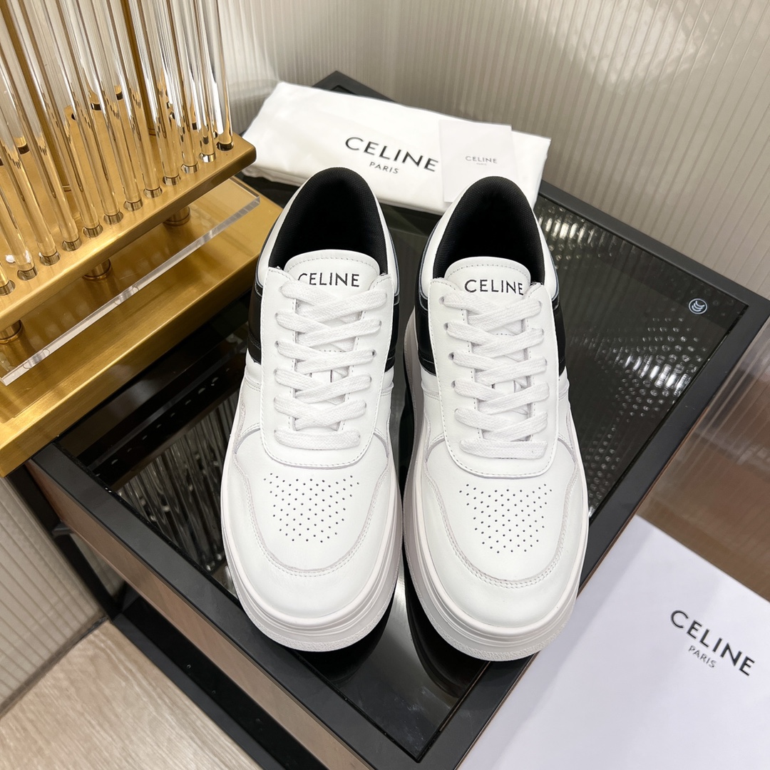 Celine Block Sneakers With Wedge Outsole In Clafskin    - EUR FASHION