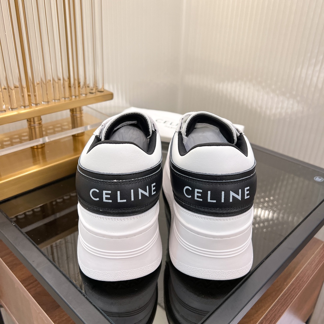 Celine Block Sneakers With Wedge Outsole In Clafskin    - EUR FASHION