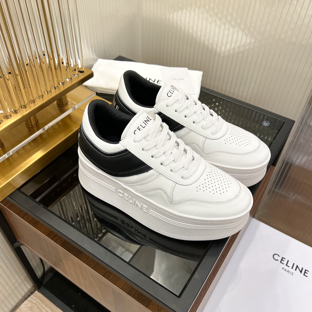 Celine Block Sneakers With Wedge Outsole In Clafskin    - EUR FASHION