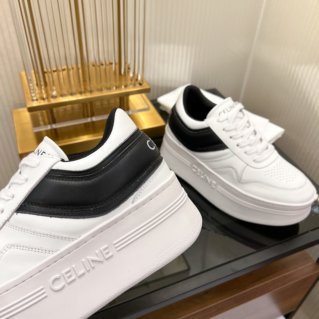 Celine Block Sneakers With Wedge Outsole In Clafskin    - EUR FASHION