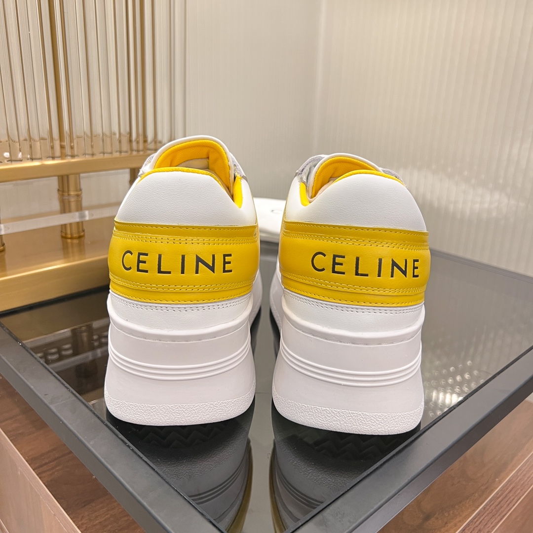 Celine Block Sneakers With Wedge Outsole In Clafskin    - EUR FASHION