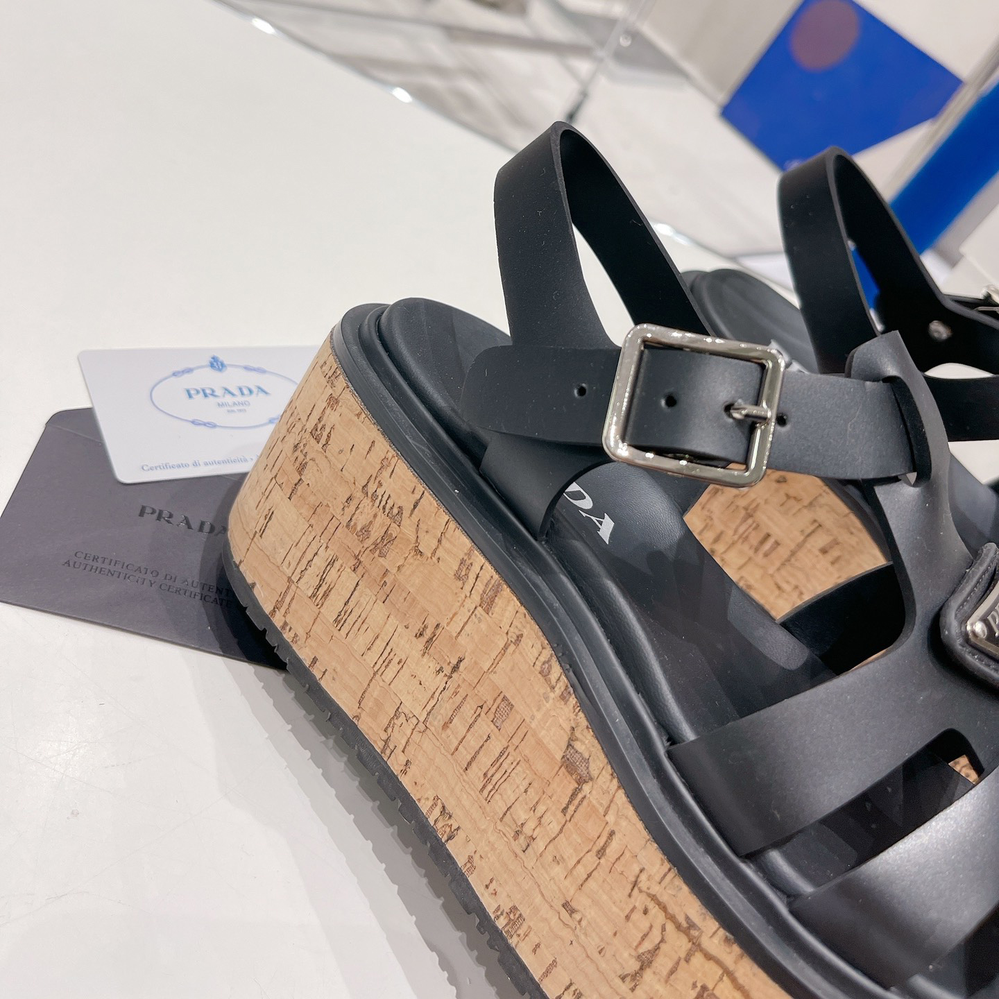 Prada Rubber Wedge Platform Sandals - EUR FASHION