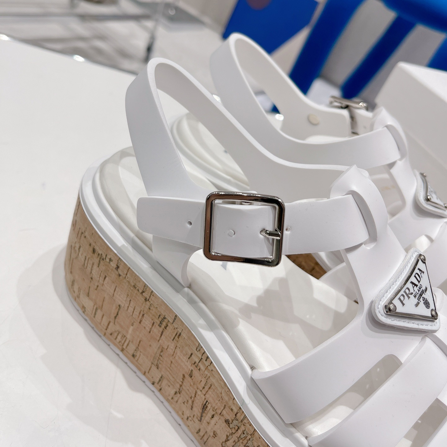 Prada Rubber Wedge Platform Sandals - EUR FASHION