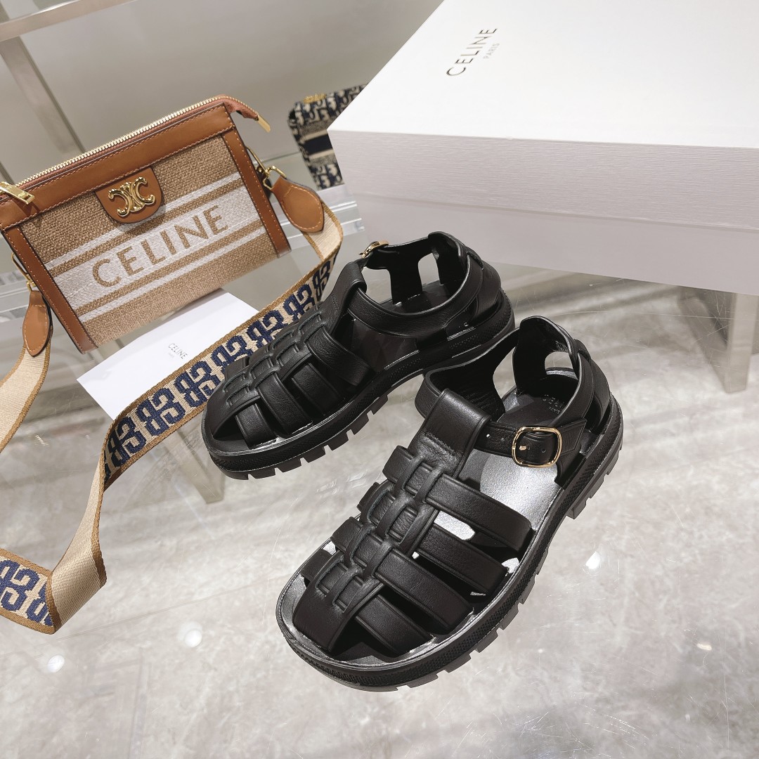 Celine Clea Chunky Sandal  In Calfskin - EUR FASHION