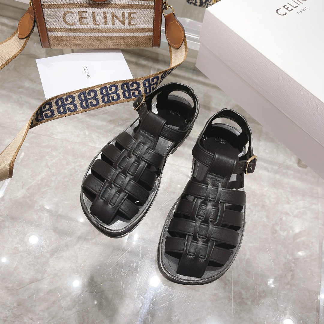 Celine Clea Chunky Sandal  In Calfskin - EUR FASHION