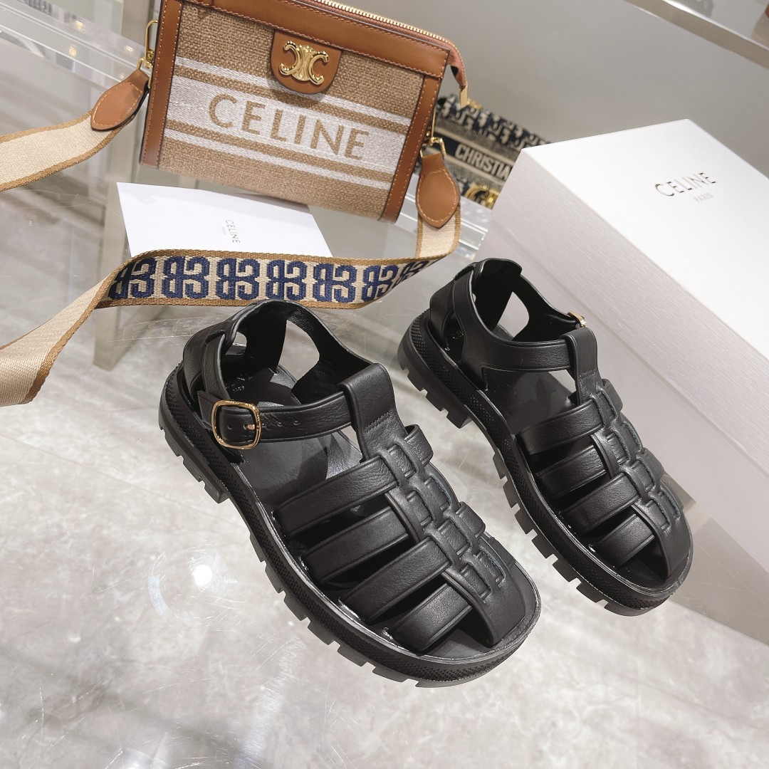 Celine Clea Chunky Sandal  In Calfskin - EUR FASHION