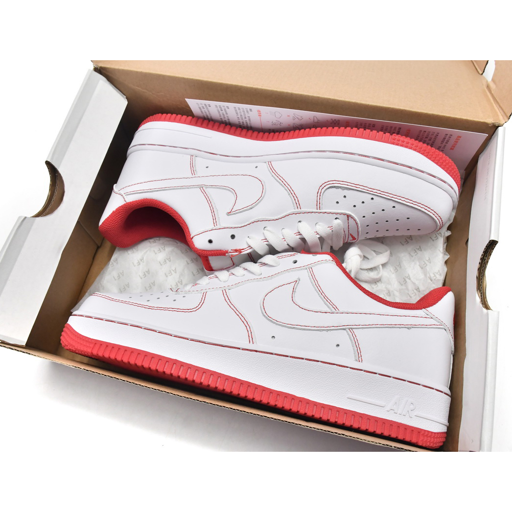 Nike Air Force 1 Low Contrast Stitch Red Sneaker   CV1724-100  - EUR FASHION