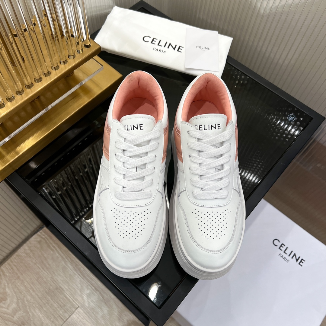 Celine Block Sneakers With Wedge Outsole In Clafskin    - EUR FASHION