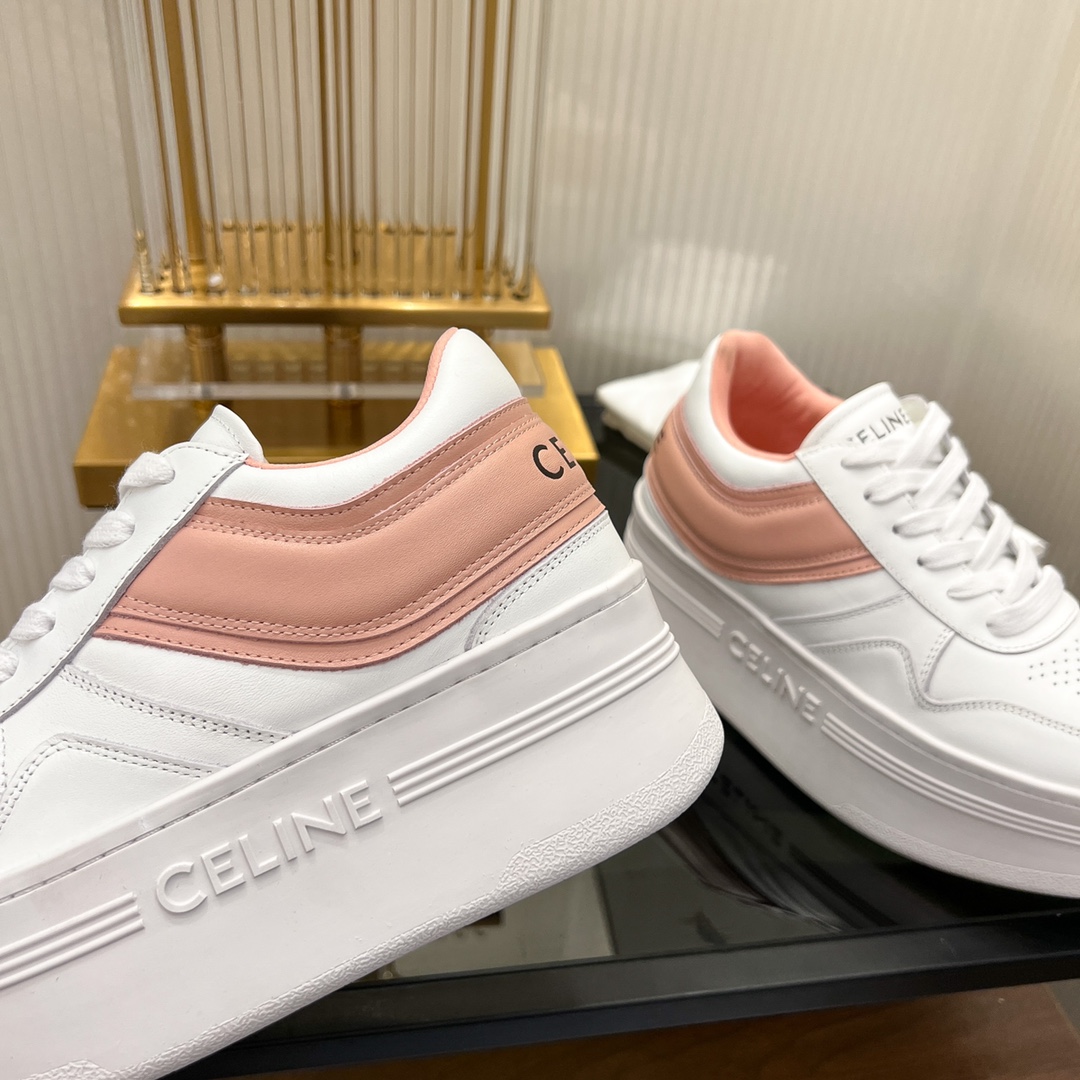 Celine Block Sneakers With Wedge Outsole In Clafskin    - EUR FASHION