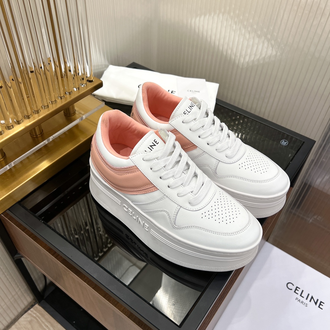 Celine Block Sneakers With Wedge Outsole In Clafskin    - EUR FASHION