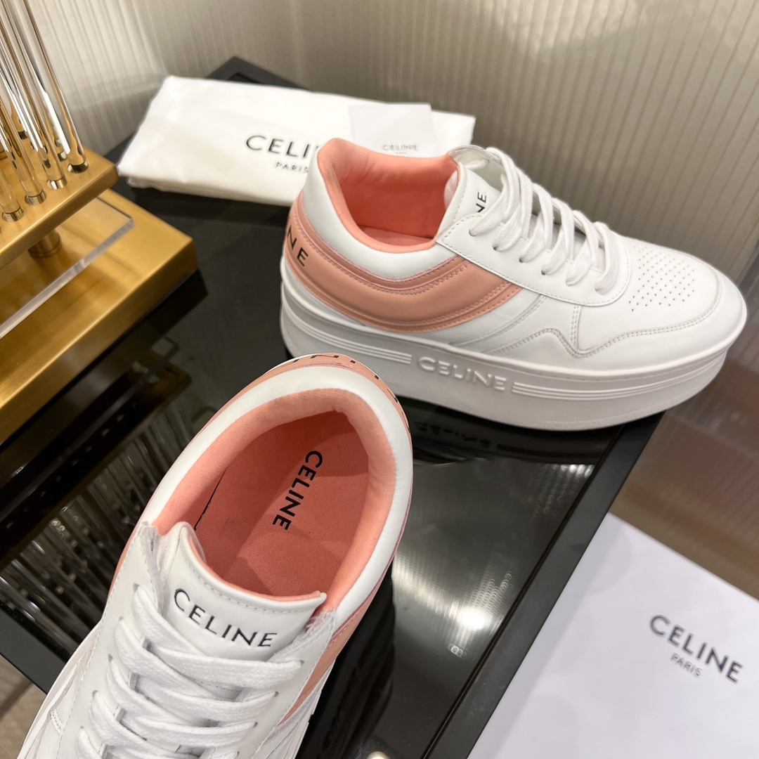 Celine Block Sneakers With Wedge Outsole In Clafskin    - EUR FASHION