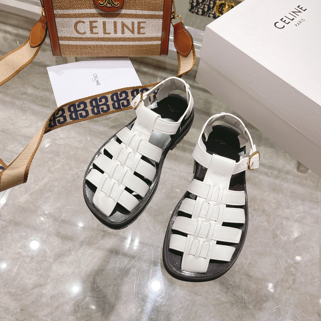 Celine Clea Chunky Sandal  In Calfskin - EUR FASHION