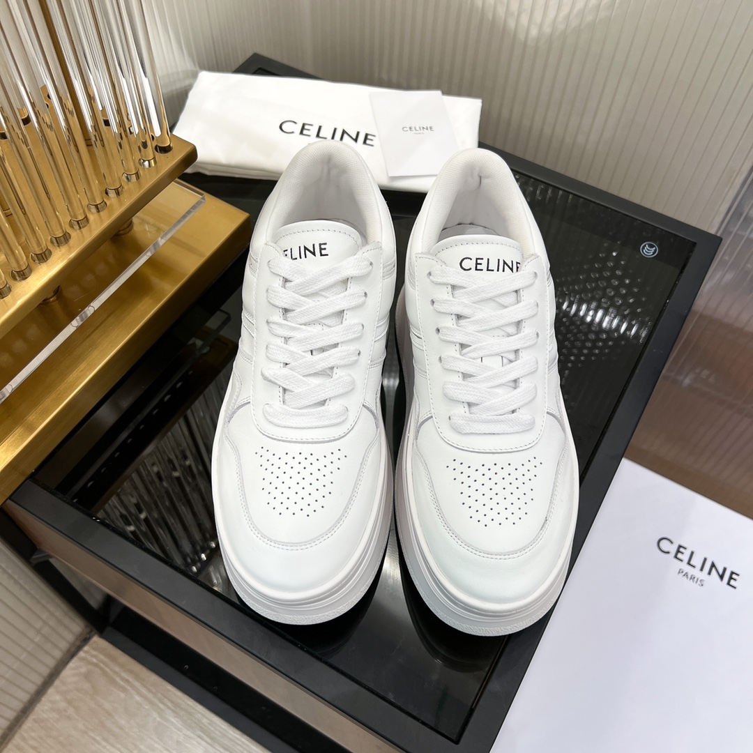 Celine Block Sneakers With Wedge Outsole In Clafskin    - EUR FASHION