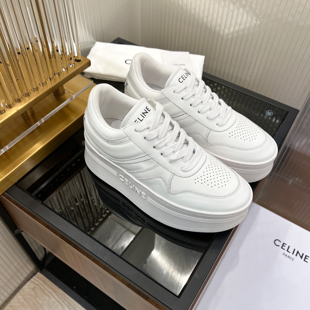 Celine Block Sneakers With Wedge Outsole In Clafskin    - EUR FASHION