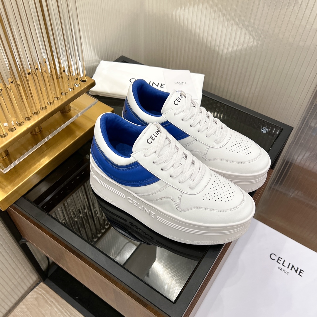 Celine Block Sneakers With Wedge Outsole In Clafskin    - EUR FASHION