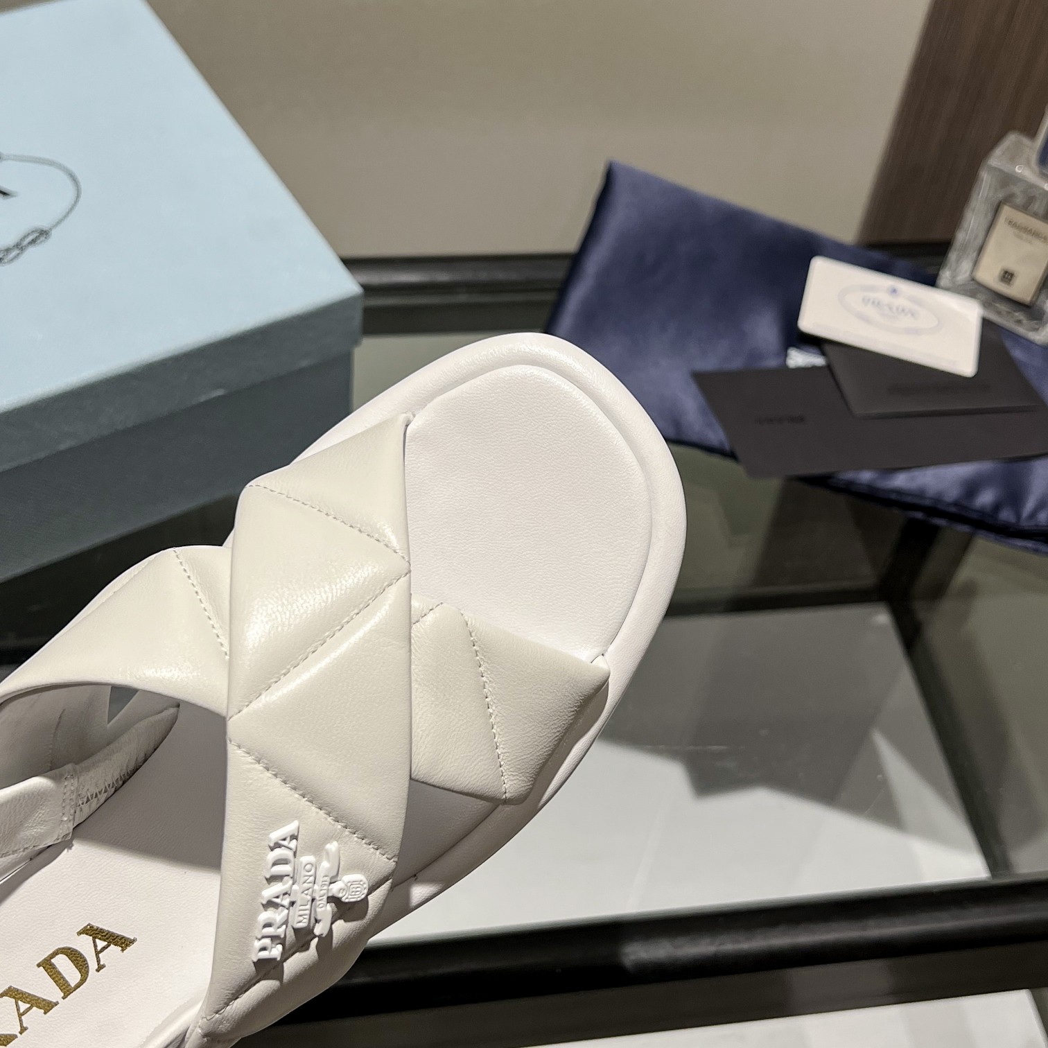 Prada Quilted Nappa Leather Flatform Sandals - EUR FASHION