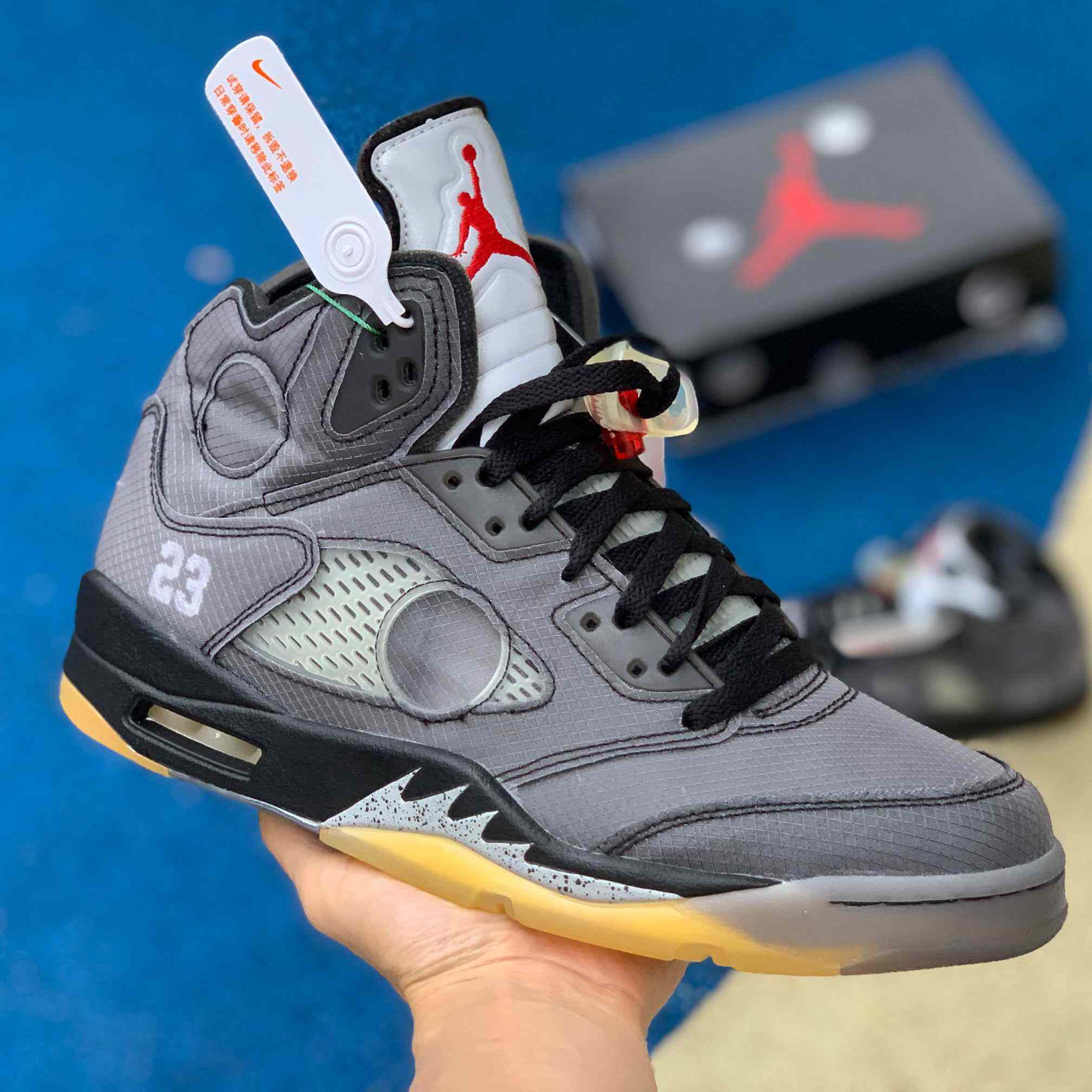 Air Jordan 5 AJ5 x Off-White OW Sneakers      CT8480-001  - EUR FASHION