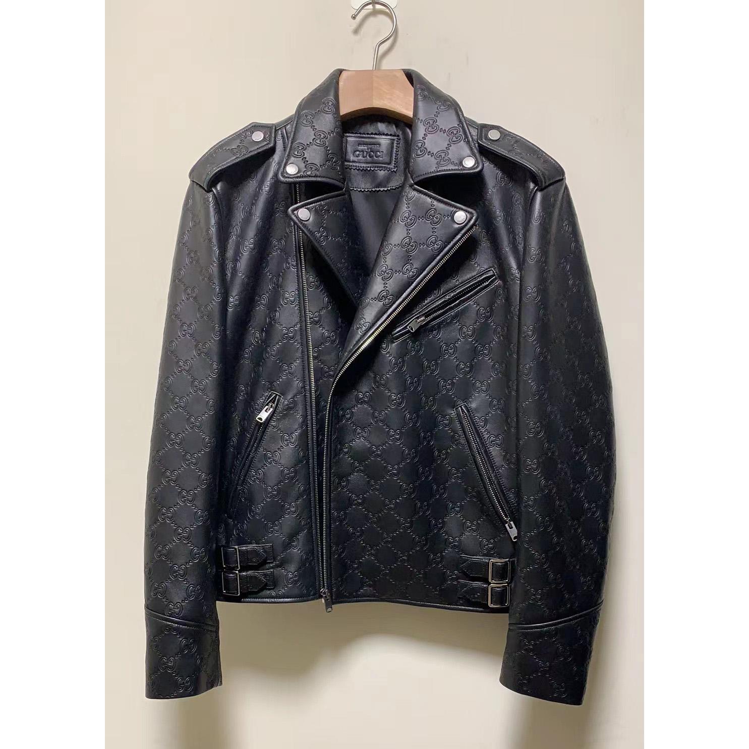 Gucci GG Leather Biker Jacket - EUR FASHION