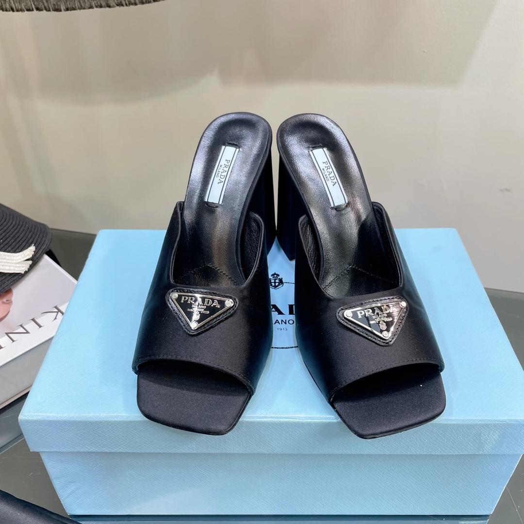 Prada High-Heeled Satin Slides - EUR FASHION