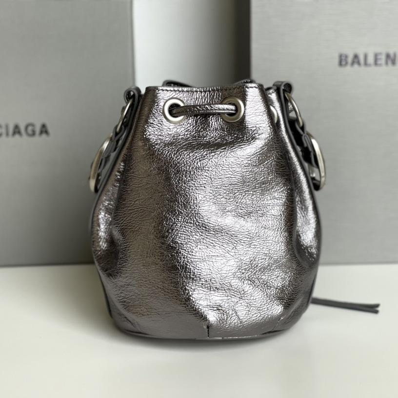 Balenciaga Le Cagole XS Bucket Bag Metallized With Rhinestones - EUR FASHION