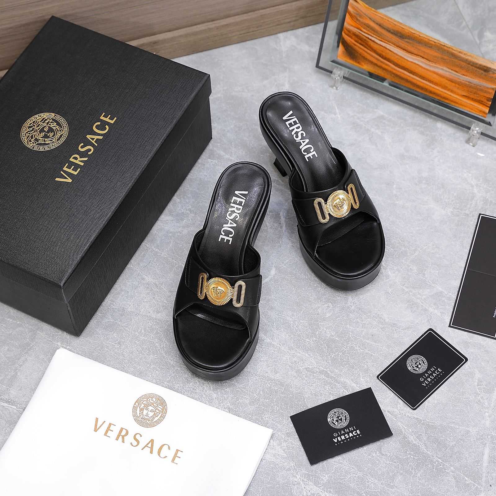 Versace Medusa Biggie Crystal Mules - EUR FASHION