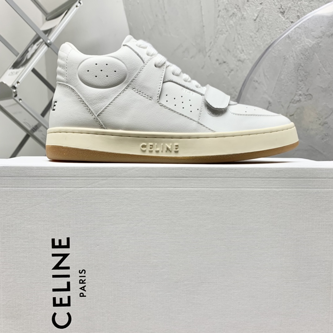 Celine CT-02 Mid Sneaker With Velcro In Calfskin - EUR FASHION