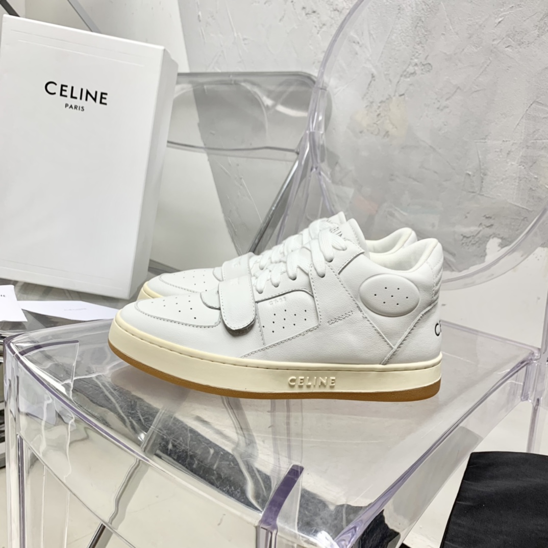 Celine CT-02 Mid Sneaker With Velcro In Calfskin - EUR FASHION