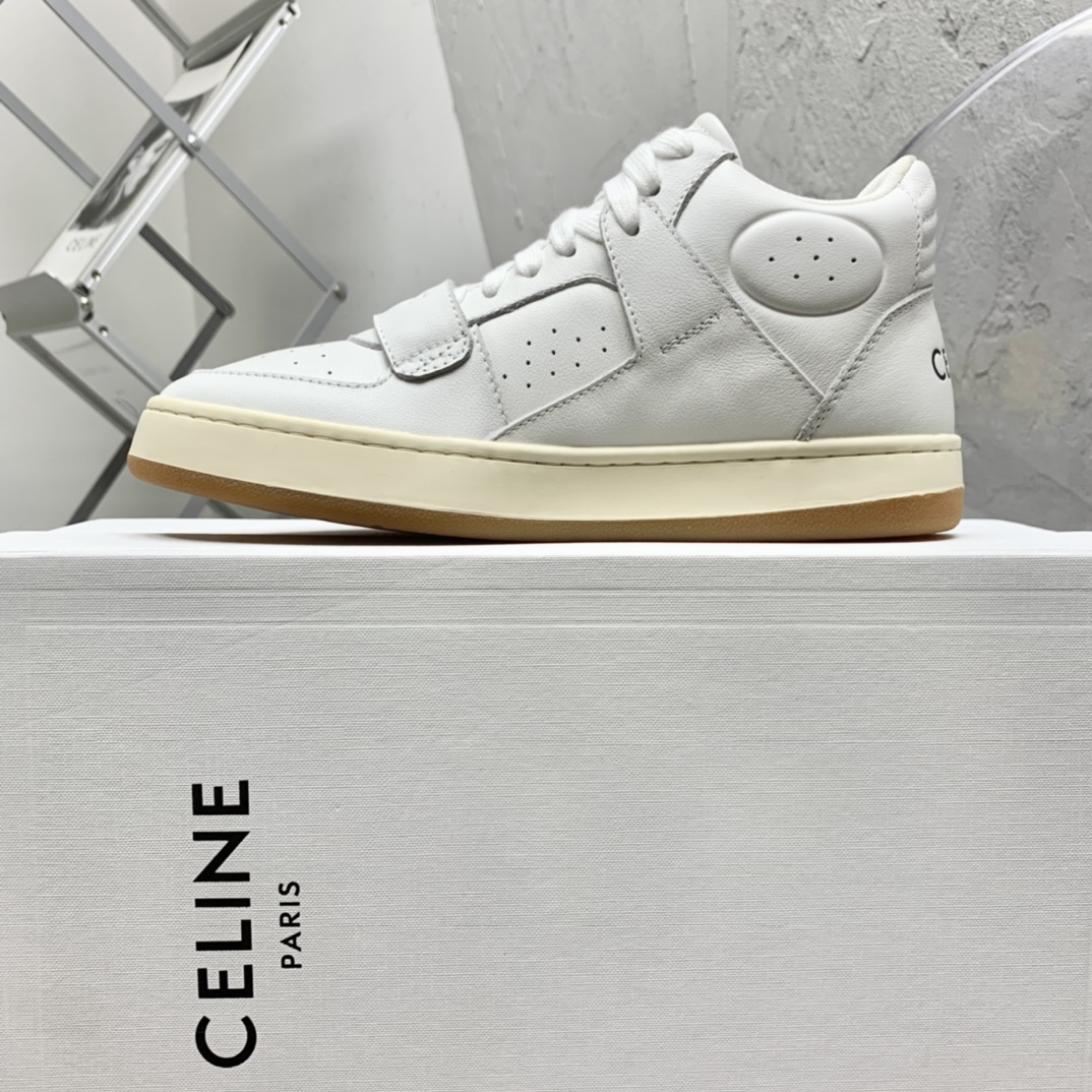 Celine CT-02 Mid Sneaker With Velcro In Calfskin - EUR FASHION