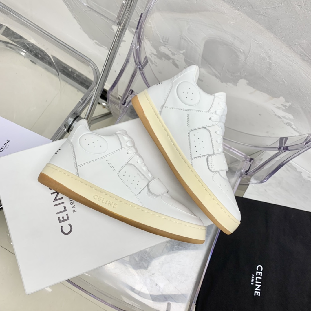 Celine CT-02 Mid Sneaker With Velcro In Calfskin - EUR FASHION