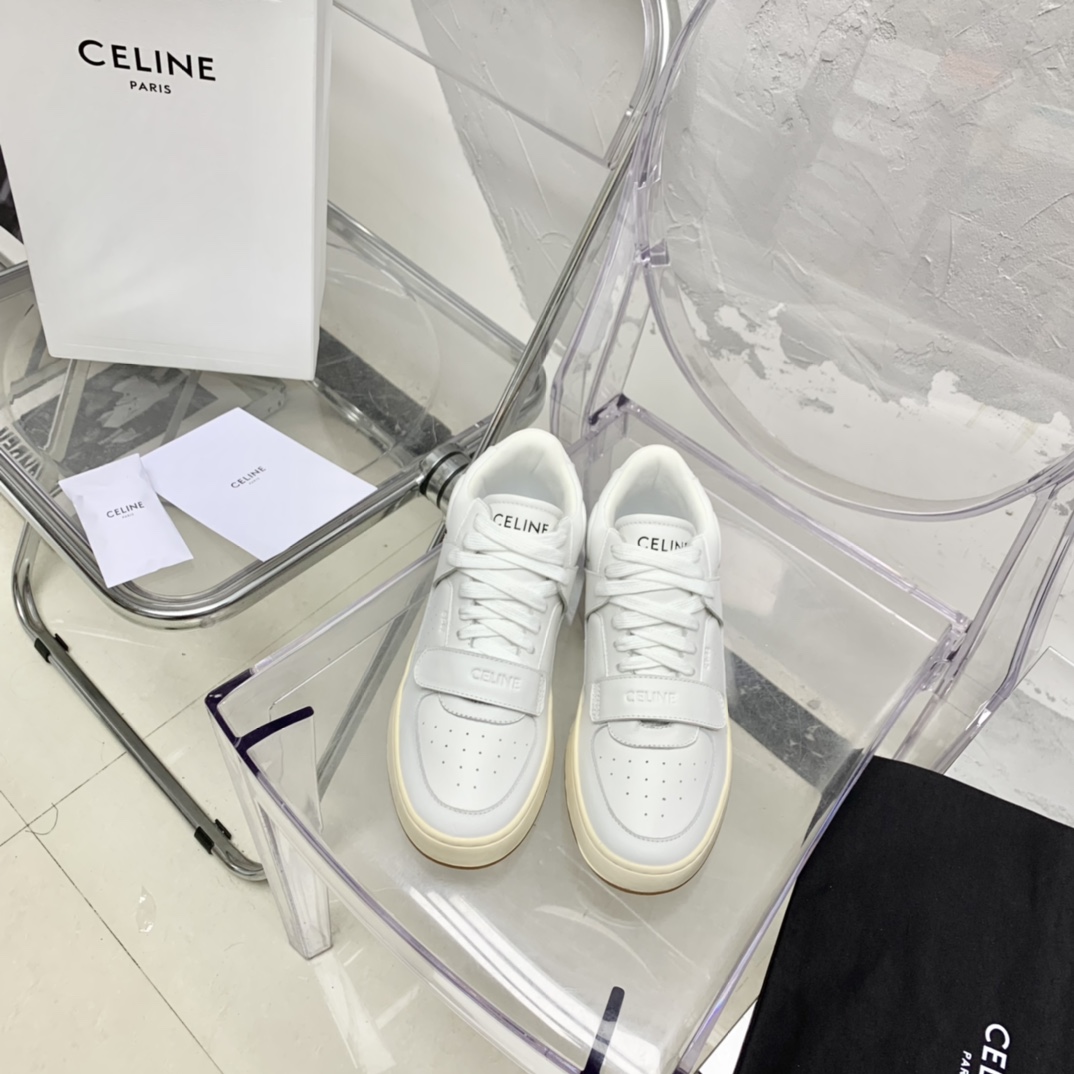 Celine CT-02 Mid Sneaker With Velcro In Calfskin - EUR FASHION