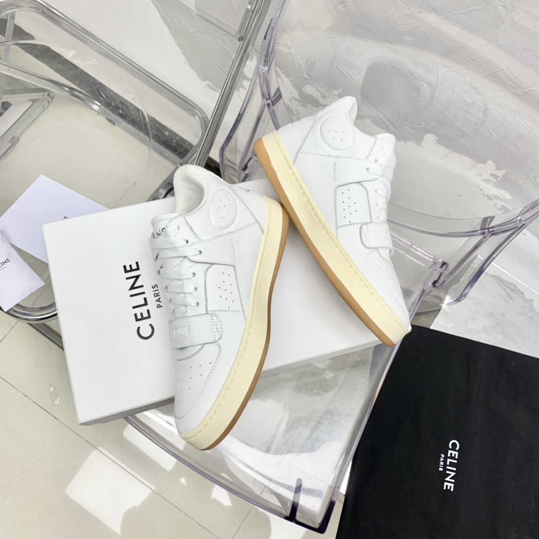 Celine CT-02 Mid Sneaker With Velcro In Calfskin - EUR FASHION