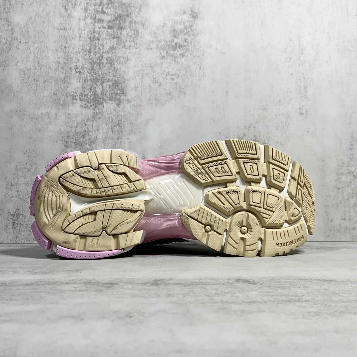 Balenciaga Runner Sneaker In White, Pink, Beige And Black Mesh And Nylon - EUR FASHION