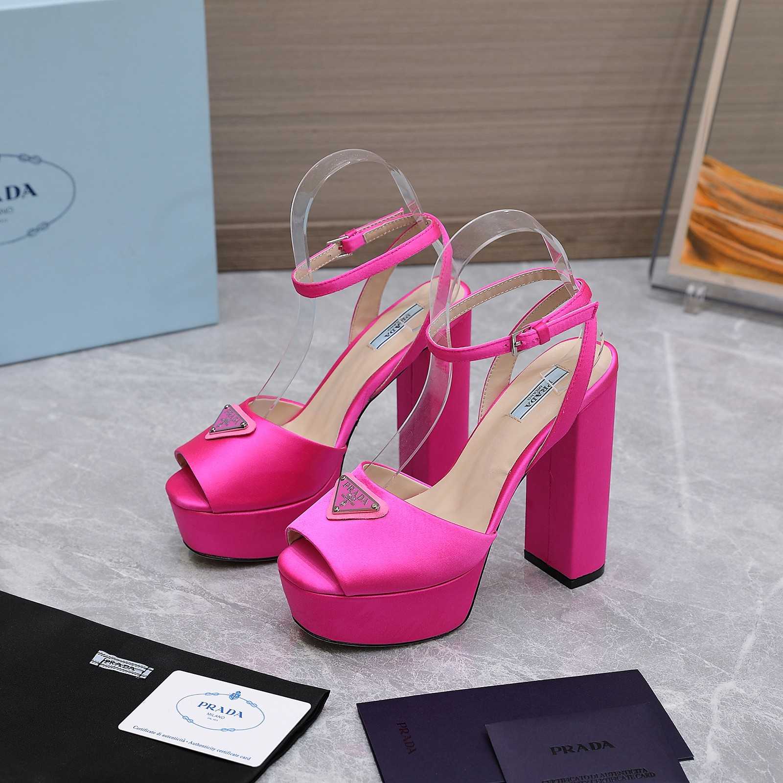 Prada High-Heeled Satin Sandals - EUR FASHION