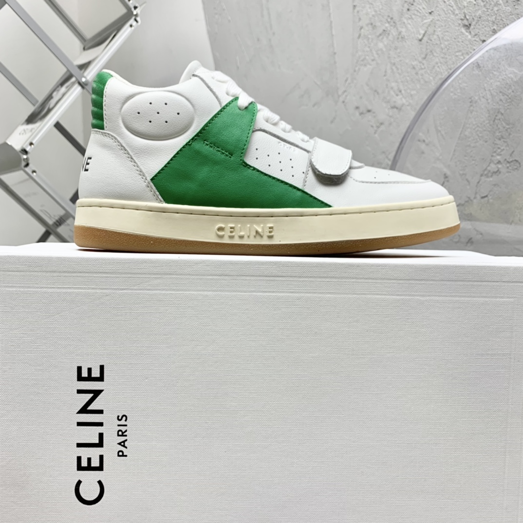 Celine CT-02 Mid Sneaker With Velcro In Calfskin - EUR FASHION