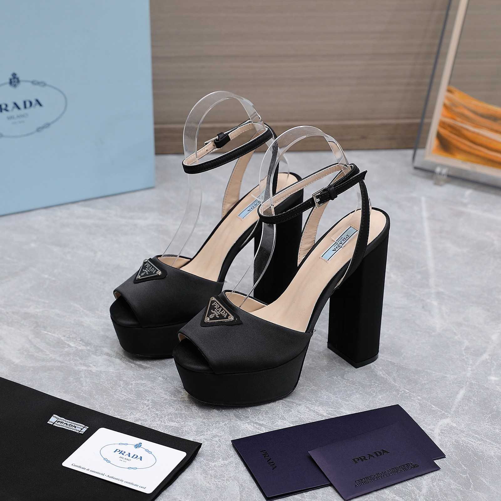 Prada High-Heeled Satin Sandals - EUR FASHION