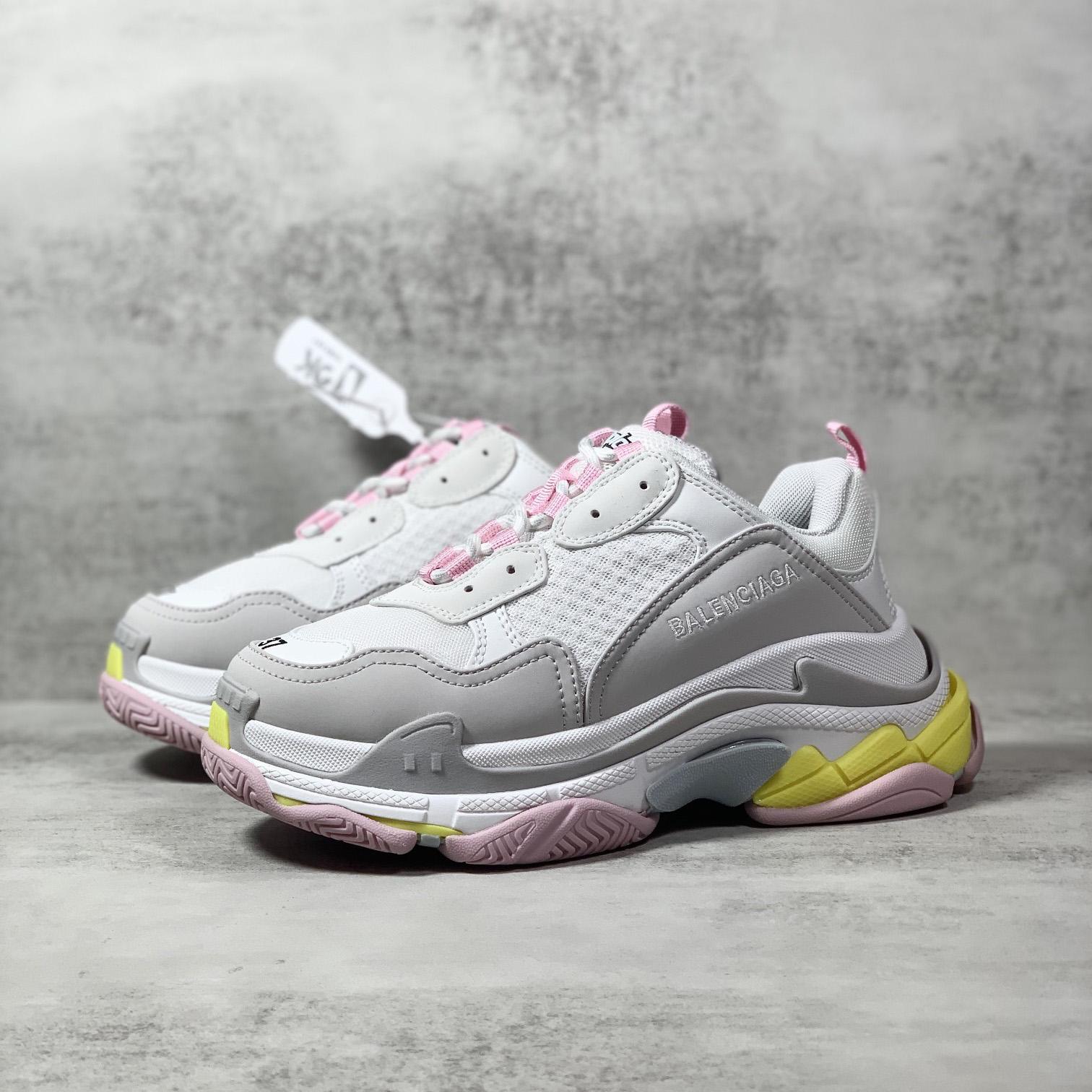 Balenciaga Triple S Sneaker In Grey, White, Light Yellow, Light Pink And Light Nlue Double Foam And Mesh - EUR FASHION