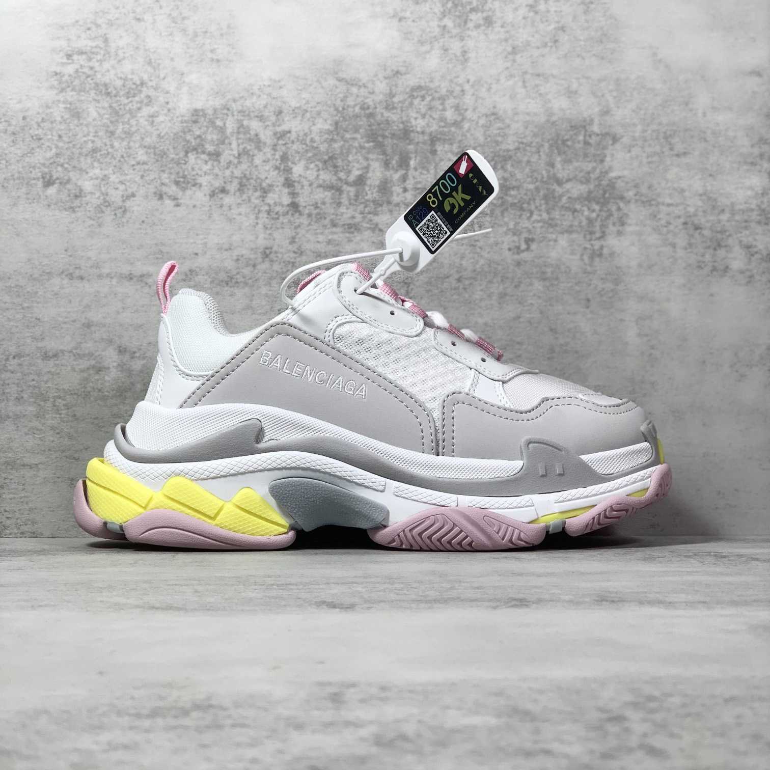 Balenciaga Triple S Sneaker In Grey, White, Light Yellow, Light Pink And Light Nlue Double Foam And Mesh - EUR FASHION